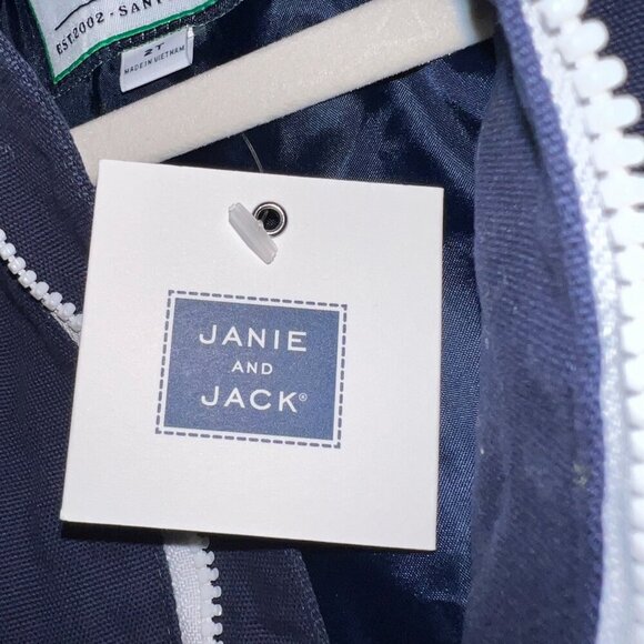 NWT Janie and Jack Hooded Canvas Jacket Navy Size 2T - Picture 5 of 7